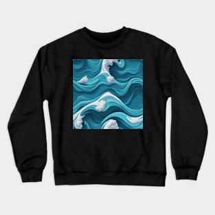 Wave Pattern Crewneck Sweatshirt